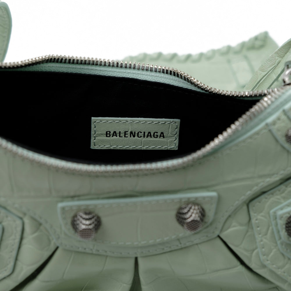 Balenciaga 671309 Le Cagole XS 鱷魚壓紋單肩包